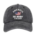 thumbnail image 3 of 250th Anniversary USA Hat, United States 250th Anniversary Baseball Cap, 1776-2026 Patriotic Printed Hat, US 250th Anniversary Cap for Independence Day, Adjustable One Size, Black, 3 of 8