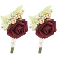 thumbnail image 3 of 2 piezas de ramilletes de flores artificiales para boda, para hombre y mujer, 3 of 8