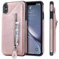 thumbnail image 1 of Pour Iphone TP Max Étui de Protection Antichoc à Double Boucle et Fermeture Éclair (Or rose), 1 of 5