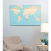 Aspire Home Accents 6213 Mali Blue World Map Wall Plaque, Blue