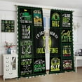 thumbnail image 4 of Men Golf Blackout Curtain Golf Ball Sports Theme for Kids Boys Adult Decor Green Patchwork for Home Kitchen Restaurant Decoration Window Curtain 2Panel 84" W X 84" L, 4 of 6