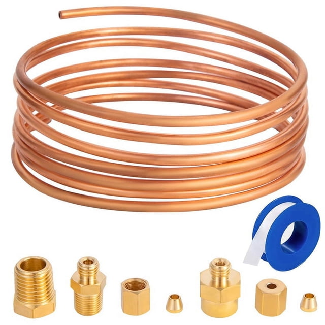 Kit de Tubos para Medidor de Presión de Aceite de 72 Pulgadas, Juego de Tubos de Cobre con NPT de 1/4 Pulgadas X 1/8 Pulgadas, NPT Macho de 1/8 Pulgadas