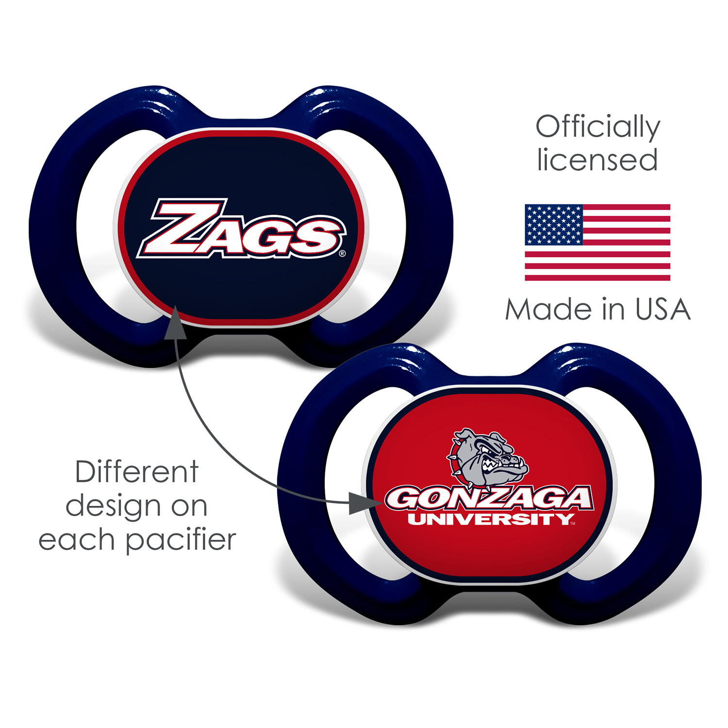 Gonzaga 2-Pack Pacifiers - image 3 of 5