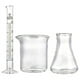thumbnail image 1 of 3 piezas de cilindros graduados de vidrio, vasos, matraz cónico, herramienta científica de laboratorio, 1 of 3