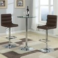 thumbnail image 3 of Coaster Table de Bar Ronde Moderne en Métal avec Dessus en Verre, Chrome, 3 of 5