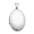 thumbnail image 1 of Sterling Silver Rhodium-plated Polished 32mm 2-Frame Oval Locket QLS101 (41mm x 23mm), 1 of 3