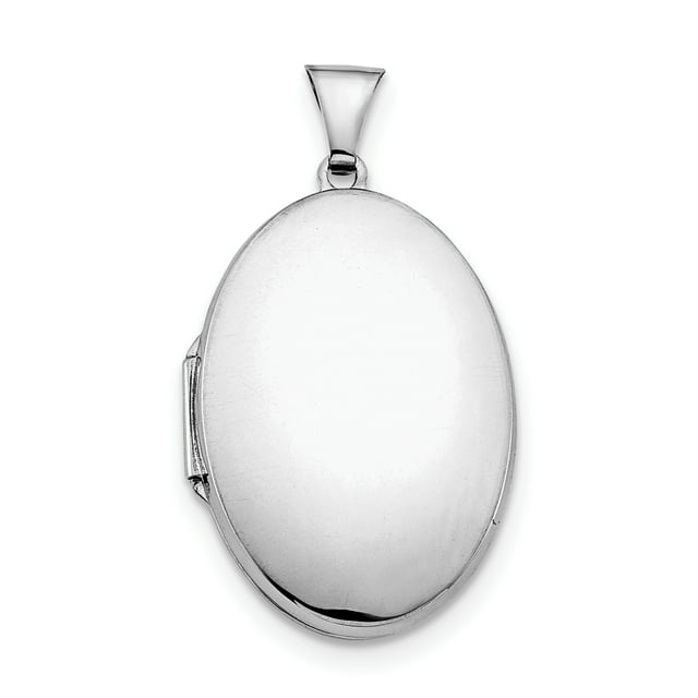 Sterling Silver Rhodium-plated Polished 32mm 2-Frame Oval Locket QLS101 (41mm x 23mm)