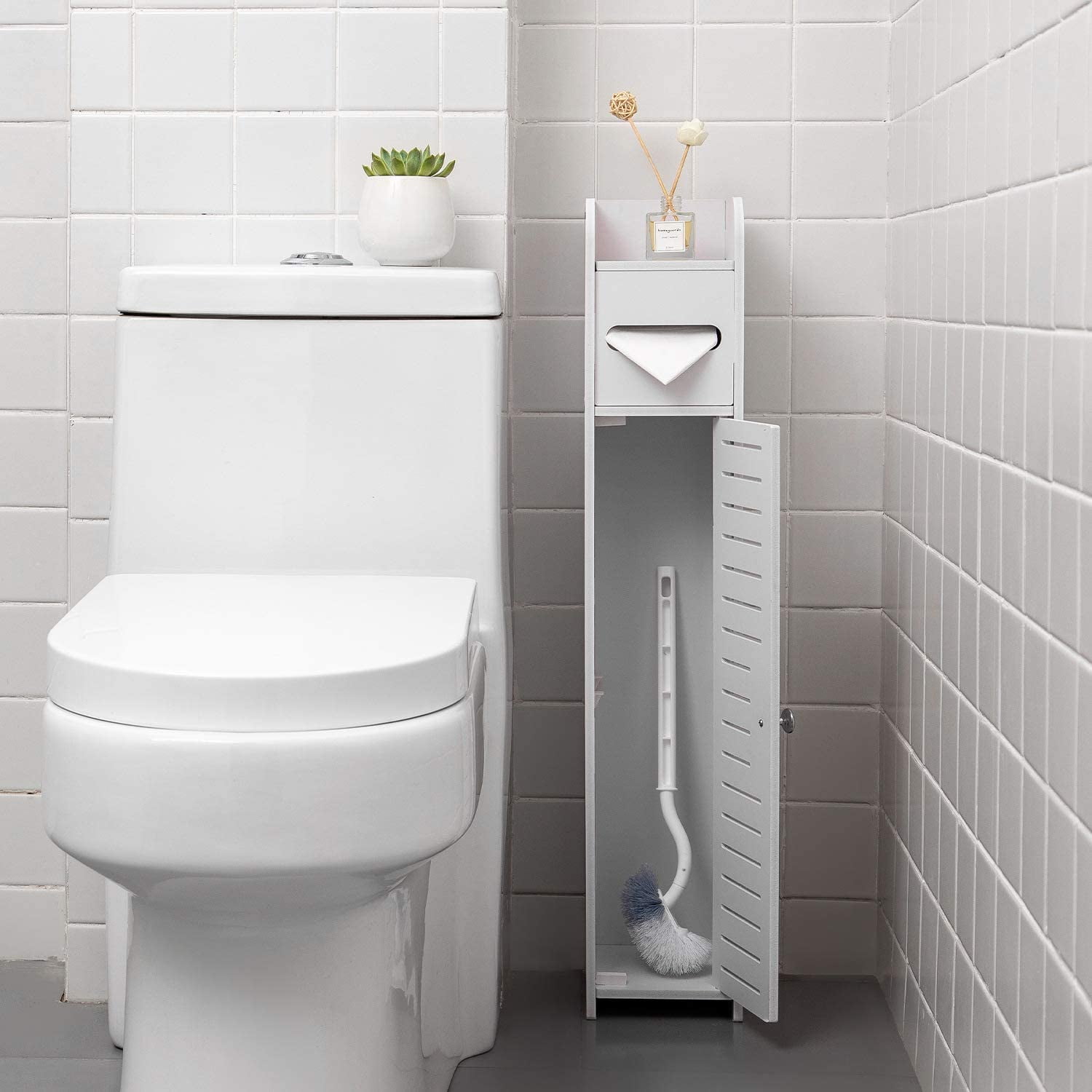 Details about   Simple Bathroom Corner Shelf Cabinet Storage Organizer Toilet Paper Holder White 