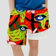 thumbnail image 2 of NAFUU Kids Summer Casual Shorts With High Waist Elastic Waistband Tropical Printed All Over Double Layered Relaxed Loose Fit Running Shorts Sizes 160, 2 of 4