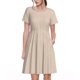 thumbnail image 1 of Balery Brown Gingham Vestidos sueltos de manga corta para mujer, vestidos de verano 2025, vestidos casuales de corte A con vuelo., 1 of 6