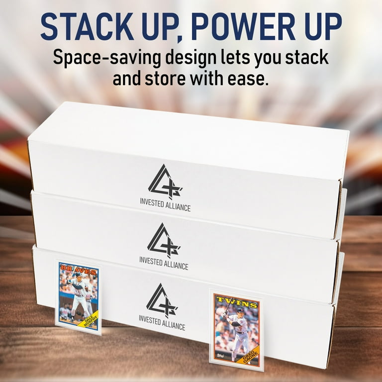 Invested Alliance Trading Card Storage Box | Baseball Card Storage Box Holds 675 Cards/Box. Sports Card Storage Boxes. Card b