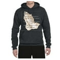 thumbnail image 2 of Wild Bobby, Praying Hands God Grant me the Serenity Courage Wisdom, Inspirational/Christian, Unisex Graphic Hoodie Sweatshirt, Heather Black, 3XL, 2 of 3