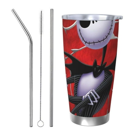 

The Nightmare Before Christmas Coffee Mug 20 Oz Insulated Stainless Steel Coffee Travel Mug | Vacuum Sealed Cartoon Design Bottle for Car & Gifts