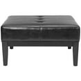 thumbnail image 3 of Safavieh Aubrey Pouf Cocktail en Cuir Noir, 3 of 5