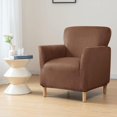 thumbnail image 2 of TOPCHANCES Stretch Velvet Armchair Slipcover, Anti Slip Chair Covers for Living Room, Dark Coffee, 2 of 6