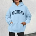 thumbnail image 2 of Bibifish Hoodies For Women Michigan City Letter Print Fall Trendy Preppy Hoodies Long Sleeve Female Pullover Tops With Pocket, 2 of 4