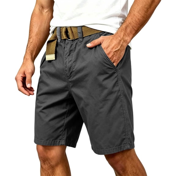 Men's Flex Casual Cargo Shorts, Lightweight Water Resistant Golf Shorts,Comfortable Stretch Waist Work Shorts with Multi-Pocket Dark Gray 4XL