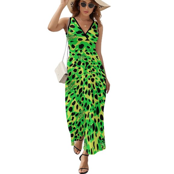 Animal Print Patterns Sleeveless Dress Woman Fashion Long Dresses Women's Summer Suit Dress 2025