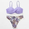 thumbnail image 6 of ASFGIMUJ Women Tow Piece Bikini Set Swimwear Bathing Ruched Swimsuit, 6 of 9