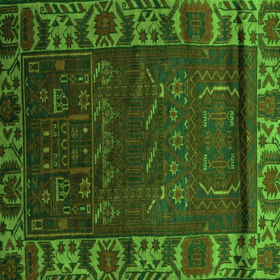 Ahgly Company Indoor Square Persian Green Traditional Area Rugs, 6' Square