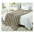 thumbnail image 2 of Posh Living Sinclair 50"x70" Channel Knit Super Soft Fabic Throw in Taupe, 2 of 10