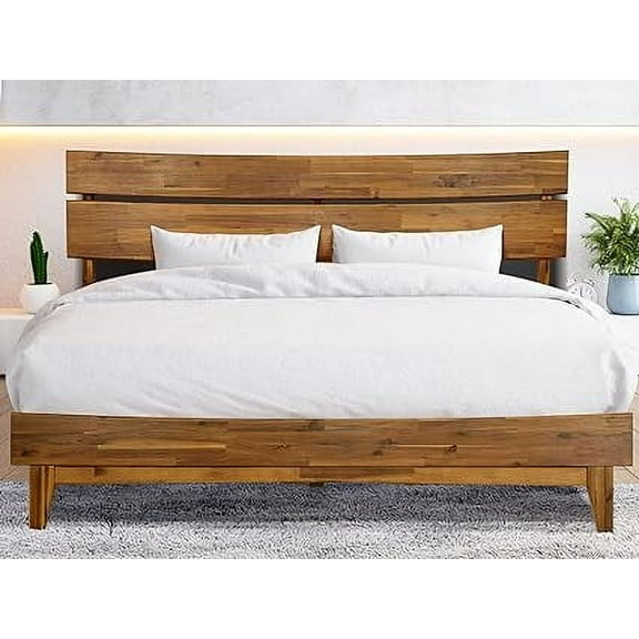 Acacia Aurora Solid wood bed frame & Nightstand - King - Black Ristretto
