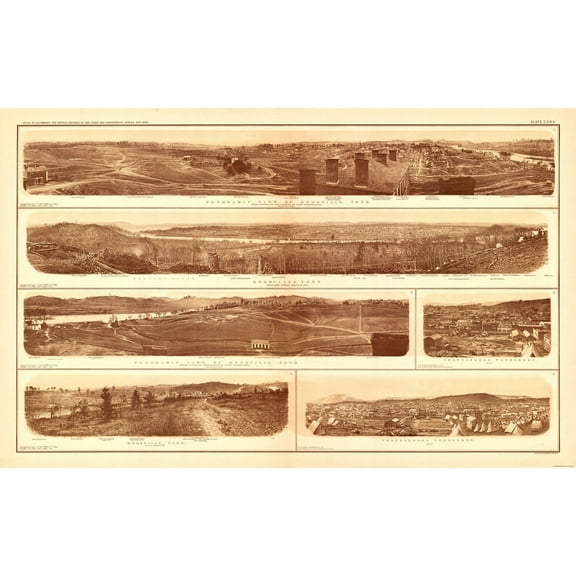 Historical Civil War Map - Knoxville Tennessee - Lamont 1894 - Vintage Wall Art