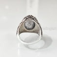 thumbnail image 6 of Black Rutile Mans Ring, Natural Black Rutilated Quartz, Quartz Silver Jewelry, 925 Silver Ring, Gift, Heavy Mens Ring, Arabic Design, Ottoman Style Ring, Christmas, Turkey Mens Signet Ring, 6 of 7
