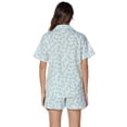 thumbnail image 3 of LUBOT 100% Cotton Pajamas for Women 2 Piece PJ Set Woven Poplin Ladies Button Down Short Sleeve Summer Sleepwear Blue Blooms S, 3 of 8
