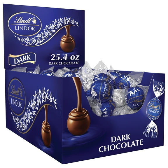 Lindt Lindor Dark Chocolate Candy Truffles, 25.4 oz., 60 Count