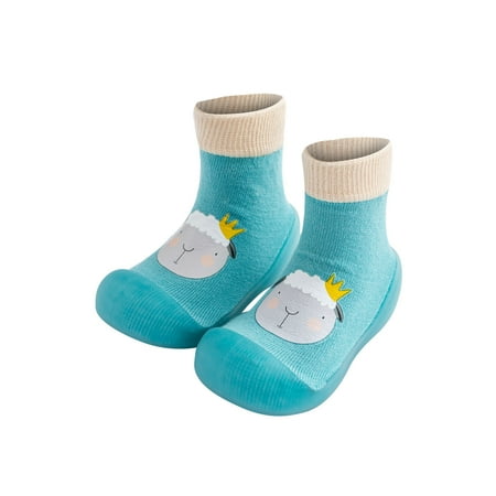 

Knit Socks Shoes for Baby Boys Girls Cute Cartoon Rubber Sole Shoes Toddler Slipper Shoes Sneakers First Walking Shoes