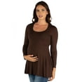 thumbnail image 2 of 24seven Comfort Apparel Long Sleeve Maternity Swing Tunic Top, 2 of 4