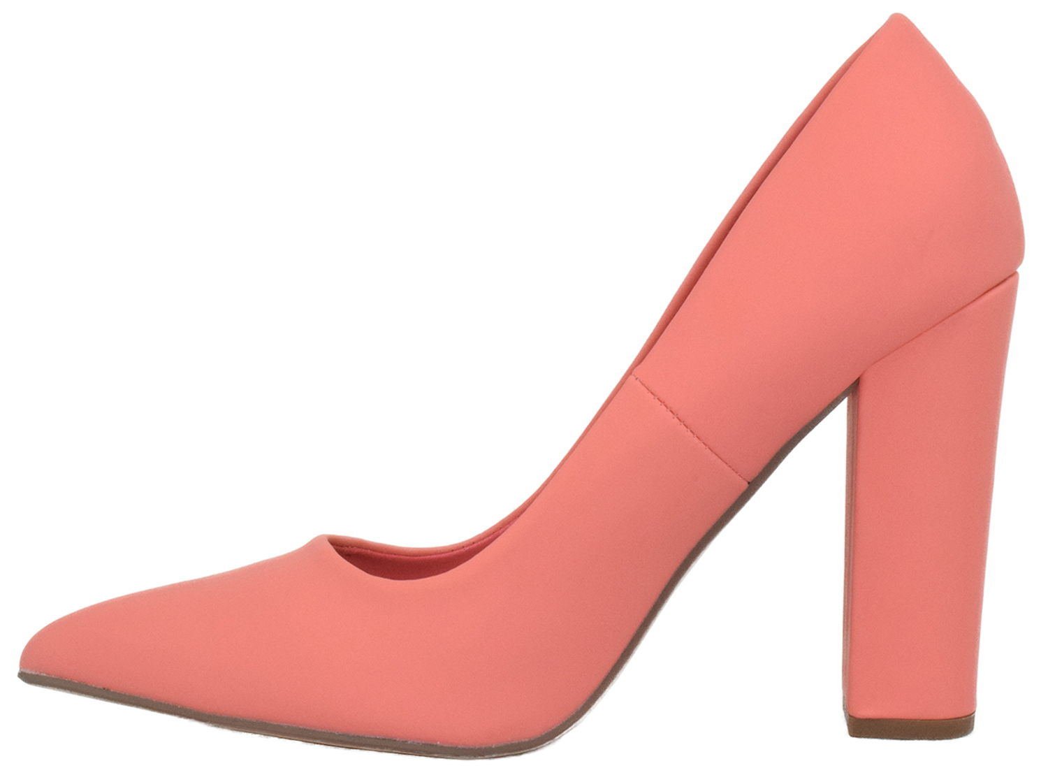 Not Just A Pump Women Thick Chunky Block High Heels Pointed Toe Dress / Casual Shoes OGDEN-S Pink Coral 9 - image 2 of 2