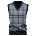 thumbnail image 2 of Dxzfnsa Men's Sweater Vest Pure Cotton V Neck Knit Sleeveless Vest Preppy College Style Cable Knit Vest for Men L-2XL, 2 of 9