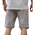 thumbnail image 3 of Mens Casual Shorts Drawstring Shorts Men Elastic Waist Shorts with Pockets Summer Grey L, 3 of 5