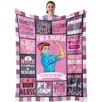 Nurse Gifts for Women, Gifts for Nurses Blanket 60"x50", Nursing Student Graduation Gifts, RN Gifts for New Nurses Practitioner, Nurse Birthday Retirement Gifts Ideas, Nurse Week Day Appreciation Gift