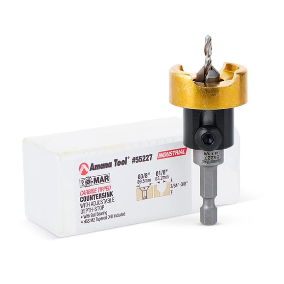 Set de avellanadores Amana Tool 55227 con punta de carburo de 82 grados