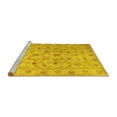 thumbnail image 2 of Ahgly Company Machine Washable Indoor Round Abstract Yellow Contemporary Area Rugs, 8' Round, 2 of 4