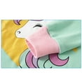 thumbnail image 4 of WIBACKER Toddler Kids Little Girls Cotton Long Sleeve Pjs Set Cartoon Unicorn Print 2-Pieces Daily Sleepwear, 4 of 8