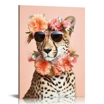 QCPP  Royal Cheetah Wall Art Canvas Leopard Jaguar Wall Art Pictures Leopard Wild Animal Wall Art Print Poster Photo on Canvas