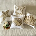 thumbnail image 5 of The HomeCentric Cushion Covers For Chairs, Ivory Pack of 2, 18"x18" (45x45 cm) Throw Pillow Covers, Linen SeaWeeds Pearl, Jute Throw Pillows For Couch, Sea Creatures Beach Style Style - Sea Weed Flow, 5 of 10