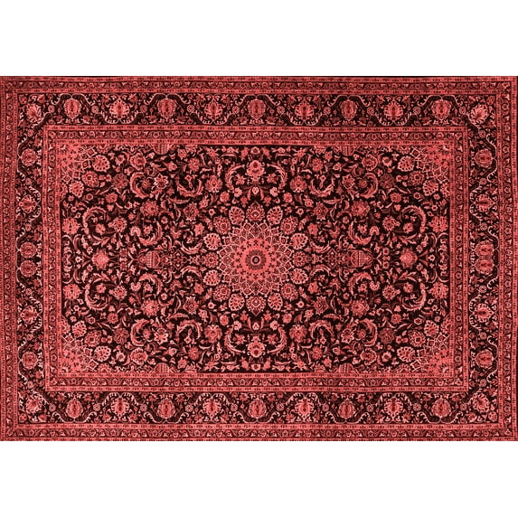 Ahgly Company Indoor Rectangle Medallion Red Traditional Area Rugs, 4' x 6'