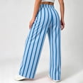 thumbnail image 6 of SwiftWear Women Striped Pants High Waisted Wide Leg Trousers with Pockets Drawstring Smocked Waist Casual Palazzo Pants, 6 of 8