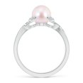 thumbnail image 2 of ANGARA Japanese Akoya Cultured Pearl Crossover Shank Engagement Ring in 14K White Gold for Women | June Birthstone, Birthday, Anniversary, Jewelry Gift for Women | Pearl Ring, 2 of 9