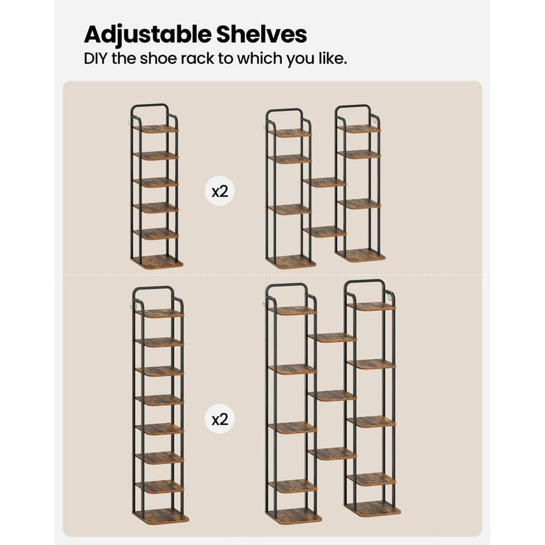  KANAV 8 Tiers Shoe Rack - Vertical Narrow Shoe Shelf