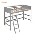 thumbnail image 2 of Kacho Twin Size Loft Bed with Ladder, Solid Wood Bedframe, Solid Wood Loft Bed Twin Frame with Full-Length Guardrails for Adults, Teens, No Box Spring Needed, Gray, 2 of 7
