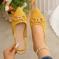 thumbnail image 4 of ZunFeo Womens Mustard Yellow Pointed Toe Flats - Low Heel Slingback Buckle Shoes, Comfortable Casual & Dress Flats for Women Size 7.5, 4 of 9