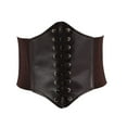 thumbnail image 2 of Baberdicy Corset Wide Belt, Women's Belt Waspie Corset Belts for Women Elastic Waist Belt Tied Retro Wide Belt Elvin Halloween Wench Costume Corset, Coffee, One Size, 2 of 5