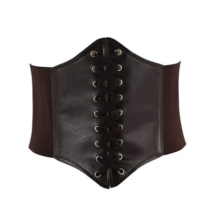 

koaiezne Lace Up Waspie Corset Belts For Women Elastic Waist Belt Tied Retro Wide Belt Elvin Wench Corset Big Tall Belts Men Belt Cadet