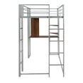 thumbnail image 6 of Cfowner Metal Loft Bed, Space-Saving Twin Size Loft Bed with 2 Shelves and 1 Desk, Two Build-in Ladders and Guardrails for Sleeping, Home Work, Reading, Writing, 6 of 8